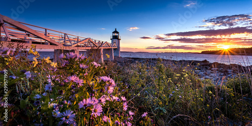 The Marshall Point Light during sunset