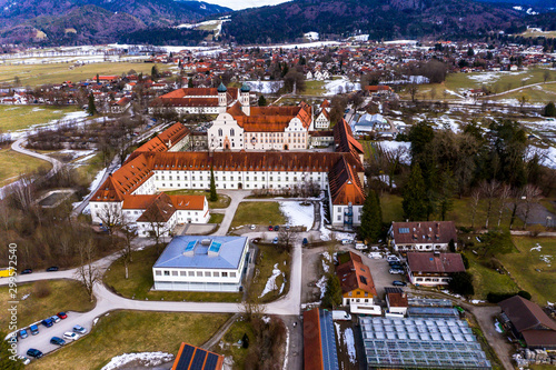 Monastery church of St. Benedict and monastery Benediktbeuren, former Benedictine abbey, Bad Tölz-Wolfratshausen district, Bavaria, Germany photo