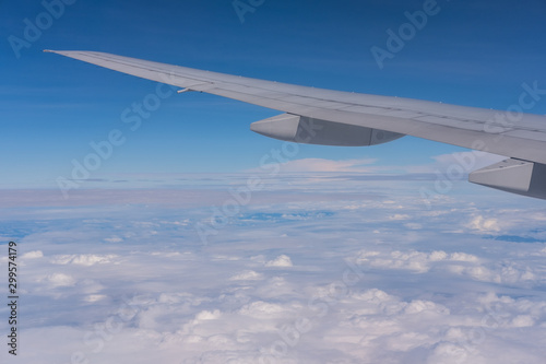 Wing aircraft with sky background