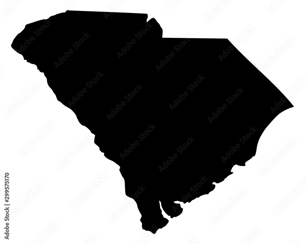 Naklejka Mapa Karoliny Południowej