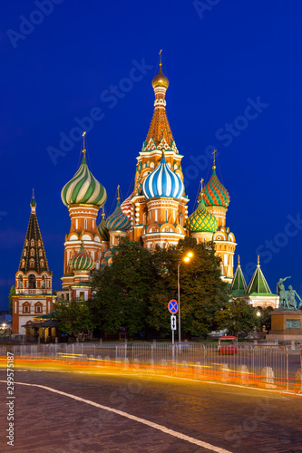 St. Basil's Cathedral at dusk, Red Square, Moscow