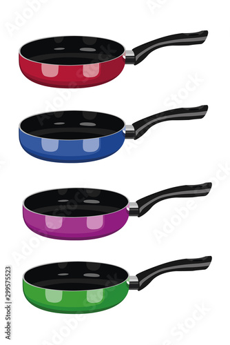 Frying pan different colors set