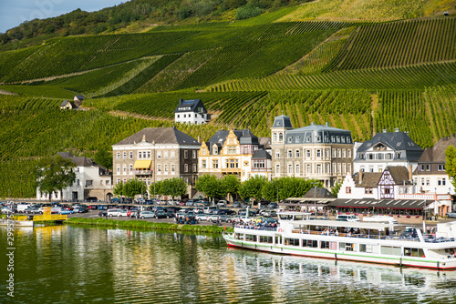 View of Bernkastel Kues at the Moselle River. Rhineland-Palatinate, Germany, Europe