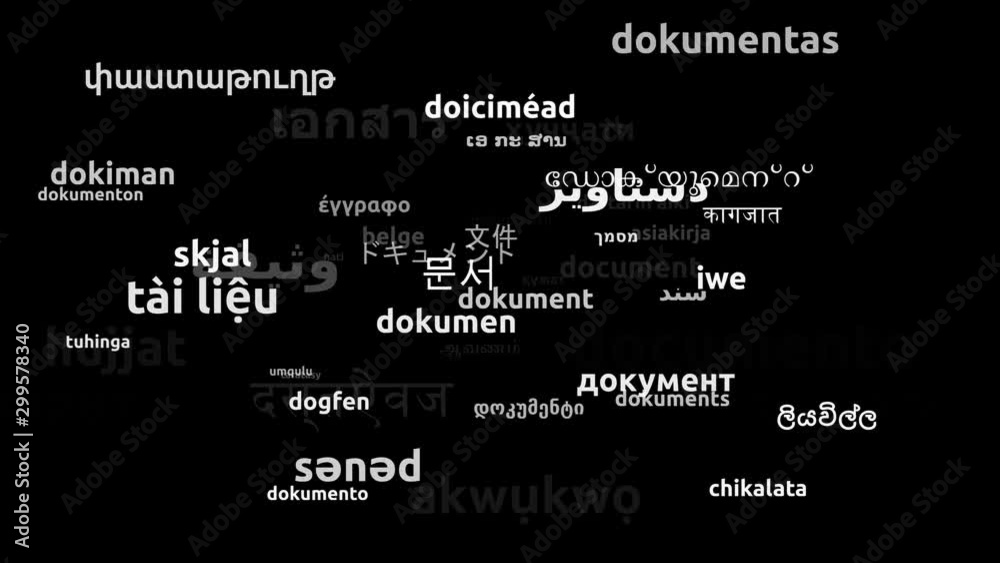 Document Translated in 54 Worldwide Languages Endless Looping 3d Zooming Wordcloud Mask Document Translated in 54 Worldwide Languages Endless Looping 3d Zooming Wordcloud Mask