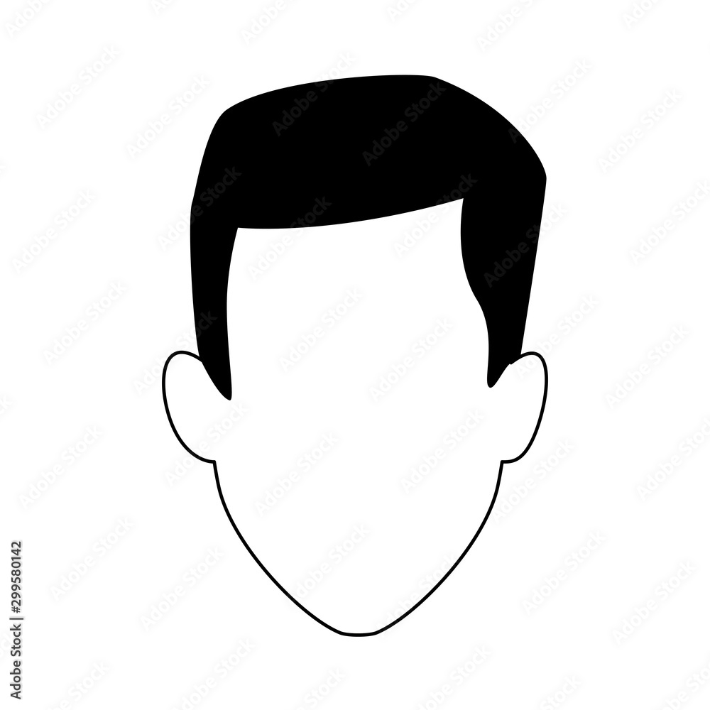 avatar man head icon, flat design avatar man head icon, flat design