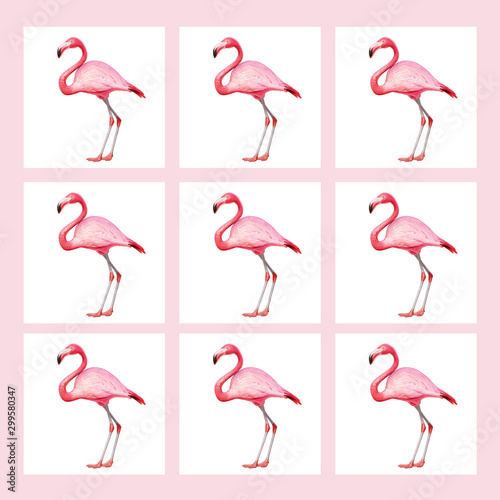 image of a pink flamingo on a pink background © Юлия Васильева