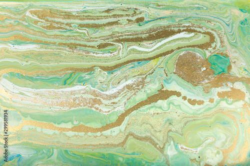 Green pastel marble pattern. Stone ripple texture.