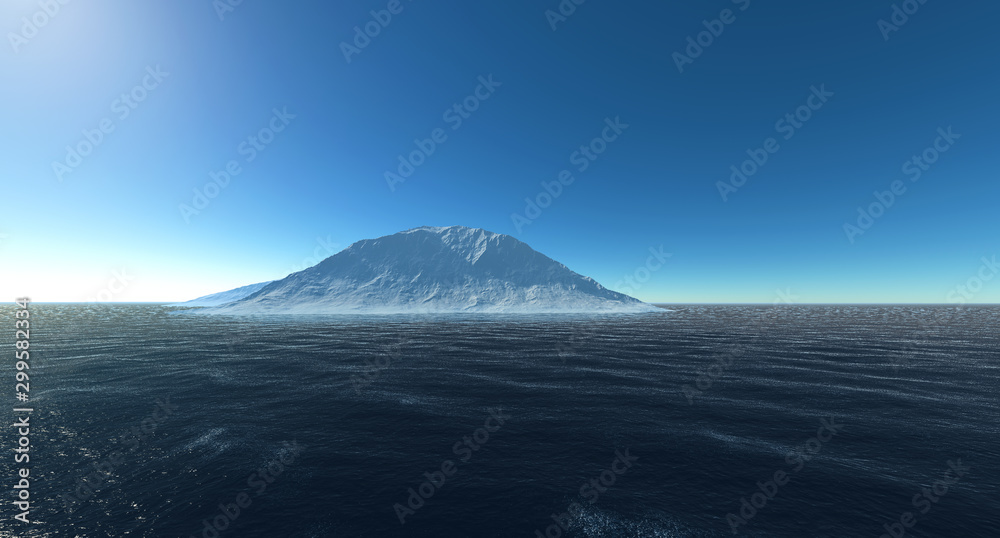 Iceberg extremely detailed and realistic high resolution 3d illustration