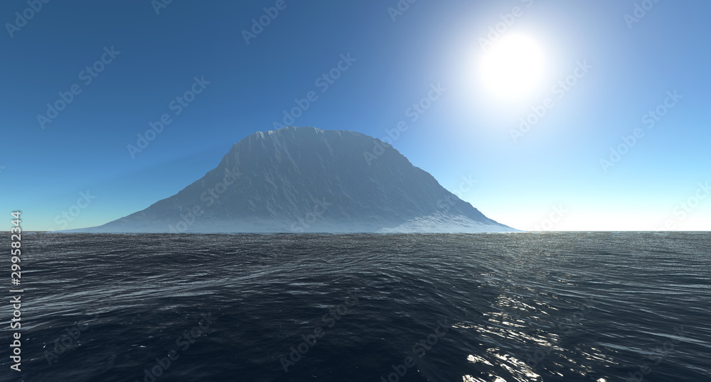 Iceberg extremely detailed and realistic high resolution 3d illustration