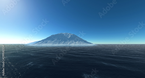Iceberg extremely detailed and realistic high resolution 3d illustration