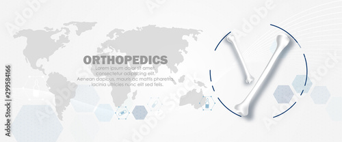 Medical orthopedic abstract background. Treatment for orthopedics traumatology of humerus bones and joints injury. Medical presentation, hospital. Vector illustration	