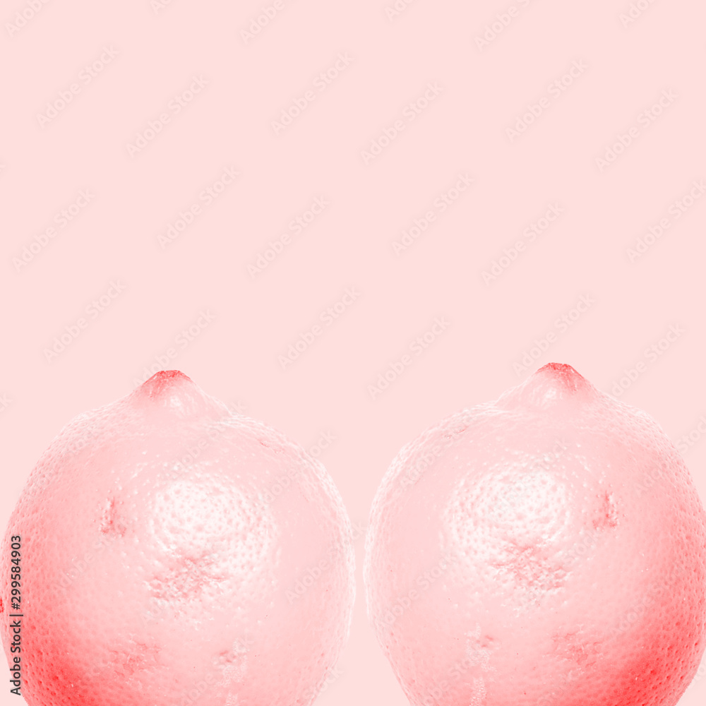 pink lemon nipples on minimal background, funny graphic pink lemon nipples on minimal background, funny graphic