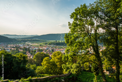 Sighisoara, Romania: Beautiful panoramic view of the city from above. photo