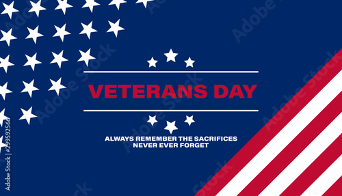 Veteran’s Day is a National Holiday celebrated each year on November 11th. Background, poster, greeting card, banner design. 