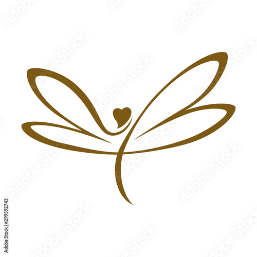 Dragonfly logo. Abstract concept, icon. Vector illustration on white background.