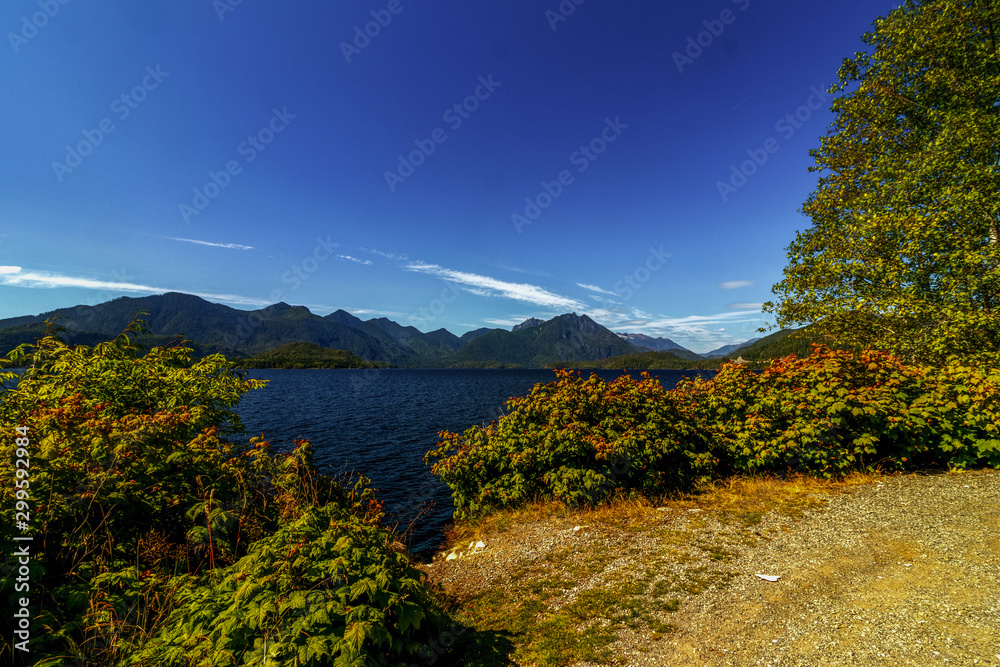 Lake without a beach - Kennedy Lake Lake without a beach - Kennedy Lake