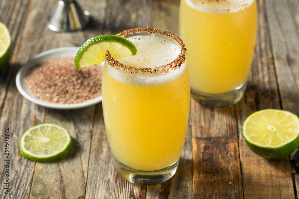 Mexican Beer and Lime Michelada Cocktail Mexican Beer and Lime Michelada Cocktail
