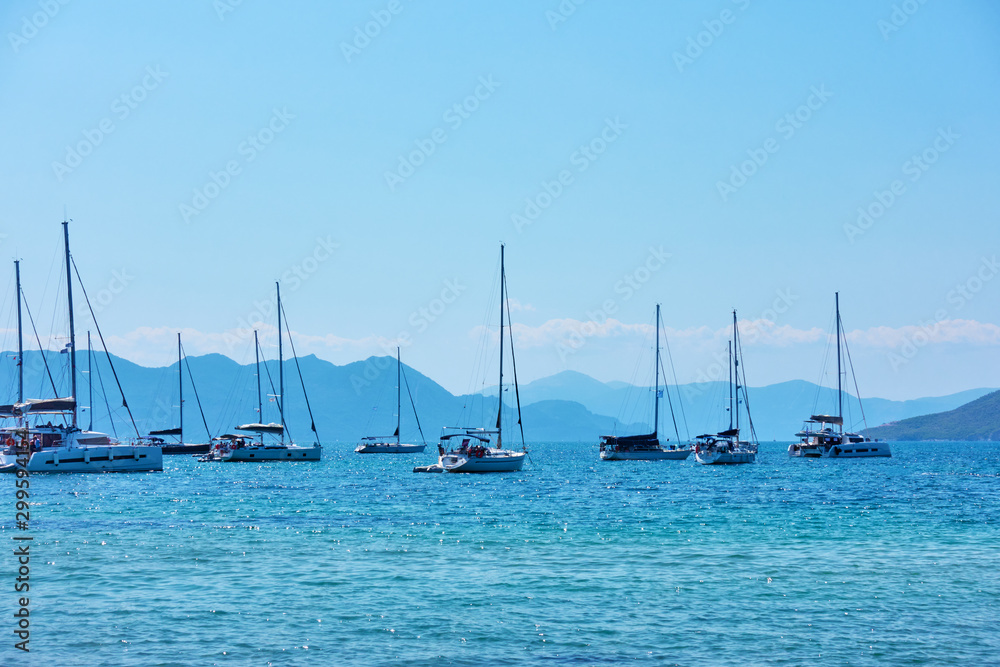 Yachts in the sea