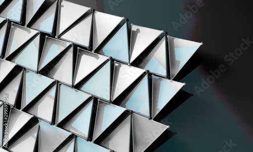 Abstract textured polygonal background.3d rendering.White and grey squared and triangle background geometric design