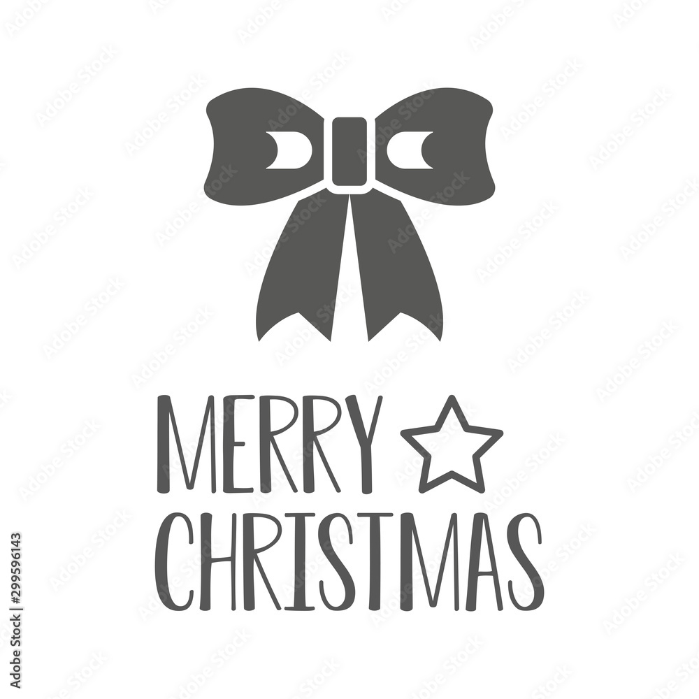 Obraz premium Merry christmas. Gift bow. Vector illustration.