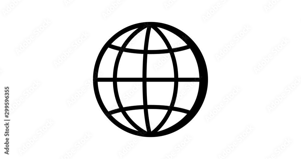 2d animation of globe planet earth