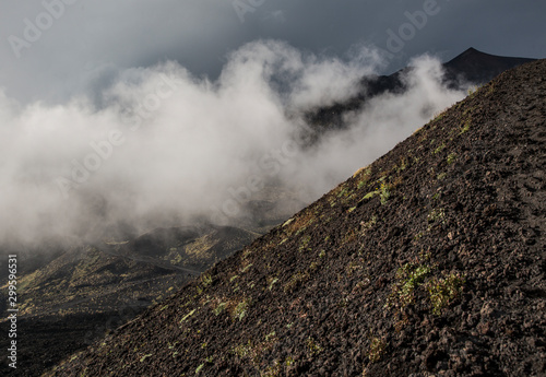 Mountain peak in the cloud, Italy, fog, desolation photo