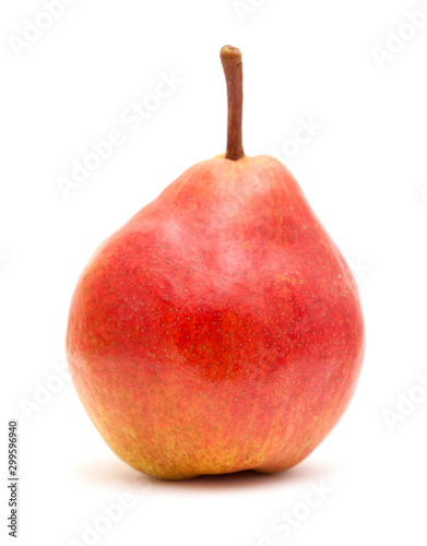 red pear on white