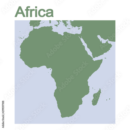 vector illustration with map of continent Africa