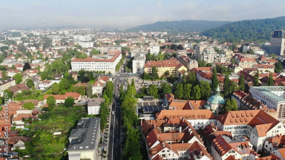 Fly over city center of Ljubljana, Slovenia. Drone video. Fly over city center of Ljubljana, Slovenia. Drone video.