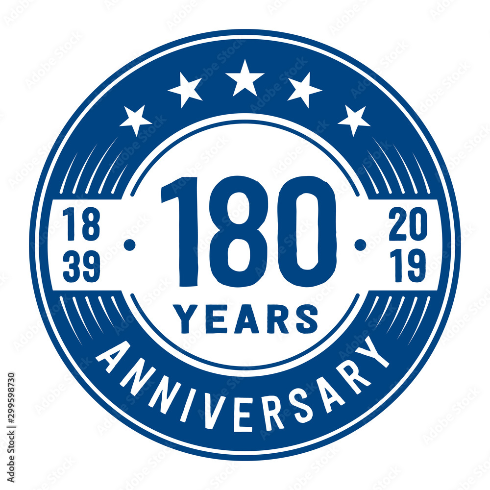 Celebration 180th anniversary logo design template. Vector and illustration. Celebration 180th anniversary logo design template. Vector and illustration.