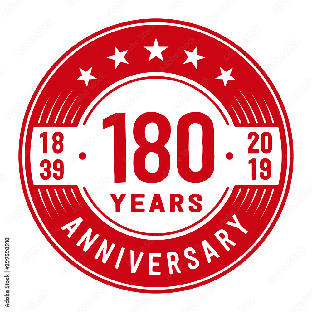 Celebration 180th anniversary logo design template. Vector and illustration.