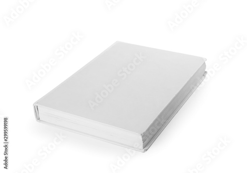 Mock up of hardcover book on white background