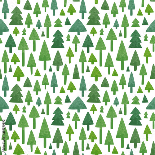 Green pine tree seamless pattern background