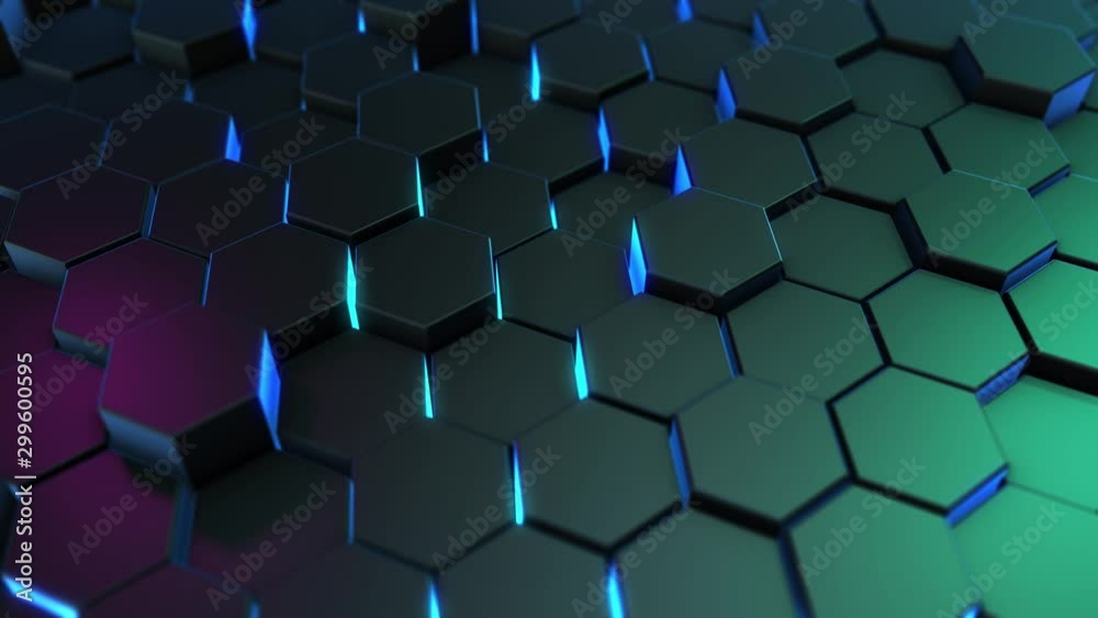 Abstract Random motion hexagon animation 4K Abstract Random motion hexagon animation 4K