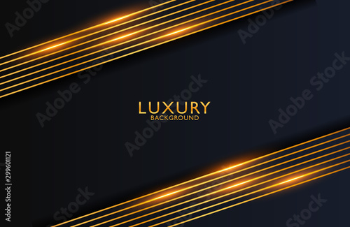 Luxury elegant background with gold lines composition and luster effect. Business presentation layout