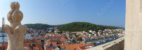 Panoramic view of Korcula old town.  Croatian island in the Adriatic Sea. Croatia