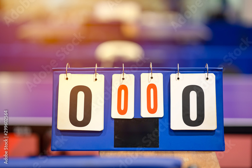 score board of table tennis in competition tournament