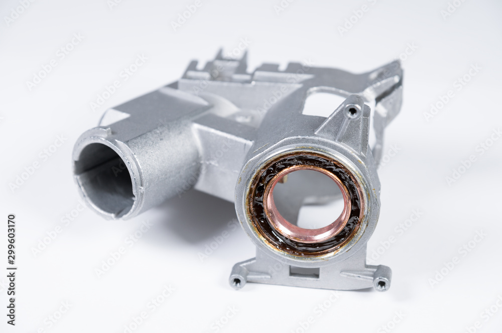 Ignition lock mounting with steering wheel bearing. gray gradient background Ignition lock mounting with steering wheel bearing. gray gradient background