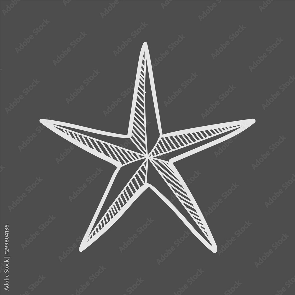Star doodle, hand drawn sketch illustration Star doodle, hand drawn sketch illustration