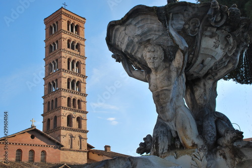 Statue and tower in Rome