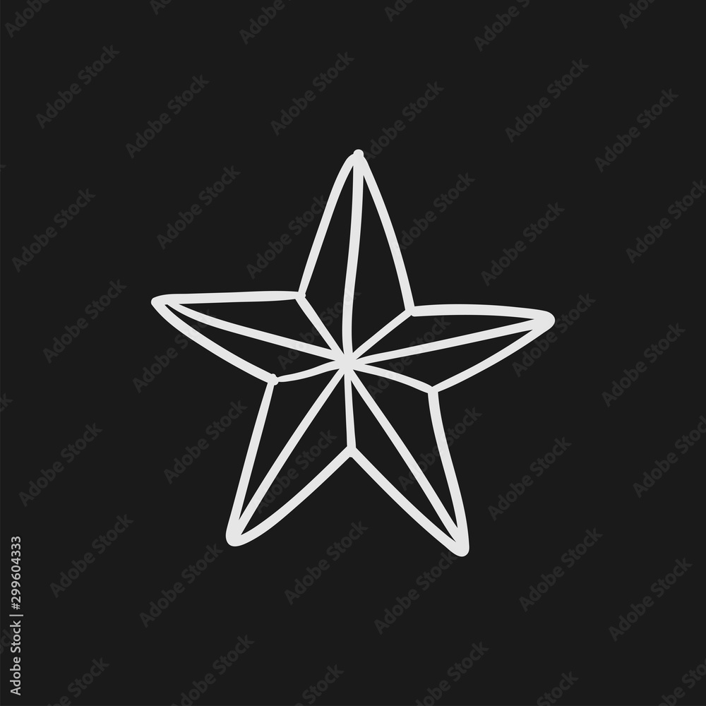 Obraz premium Star doodle, hand drawn sketch illustration