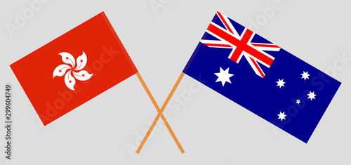Hong Kong and Australia. Hongkong and Australian flags