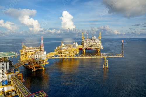 Oil and gas central process platform, petroleum industry upstream.