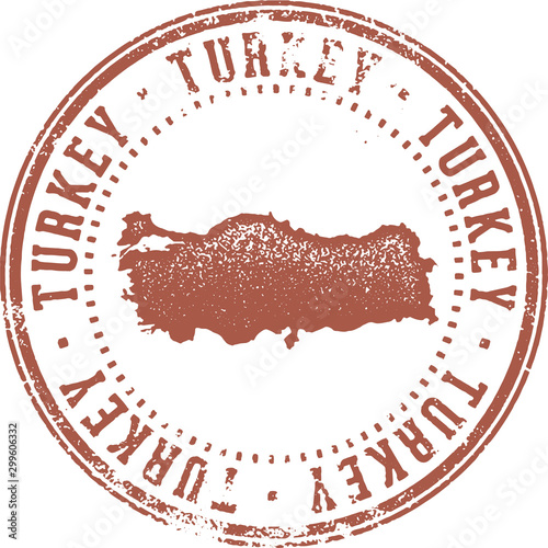 Vintage Turkey Country Travel Stamp