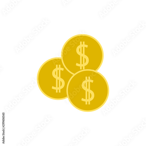 Gold dollar coins isolated ...