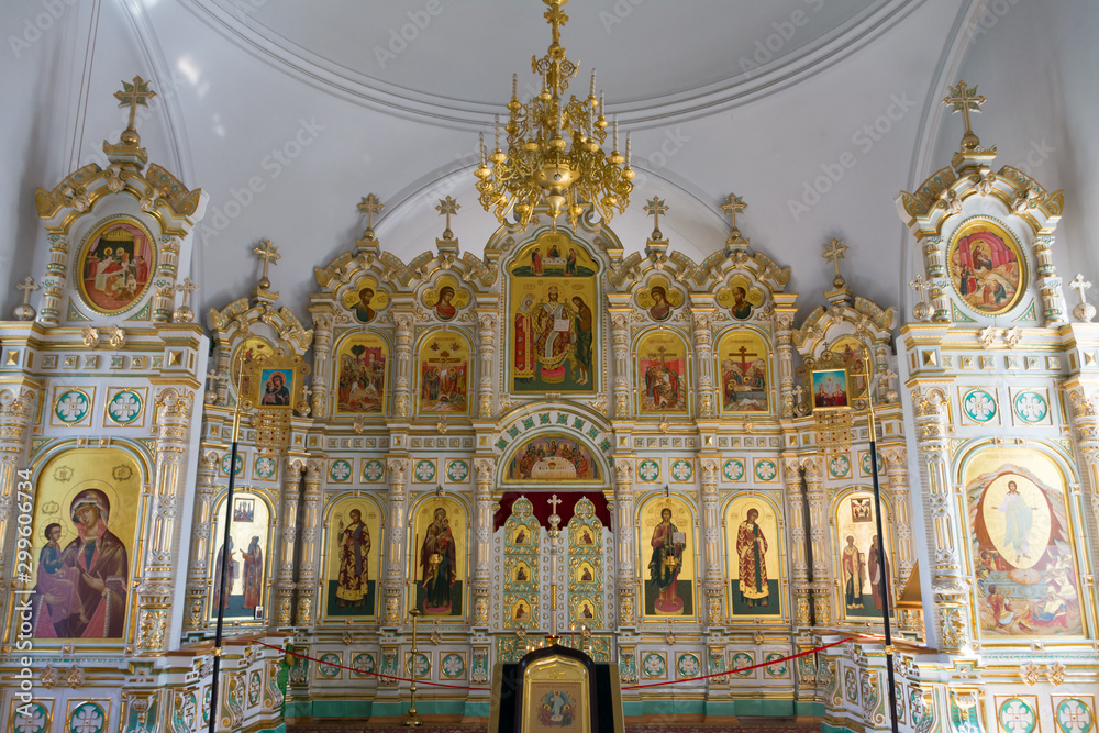 The Island Of Valaam. Iconostasis of the upper hall of the resurrection Church.