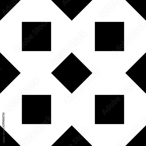 Black squares. Seamless geometric background isolated on a white background