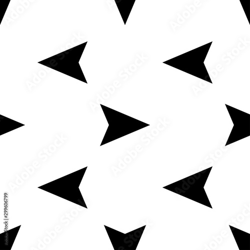 Arrows of different directions. Seamless pattern with black pointers isolated on a white background. Geometric vector illustration