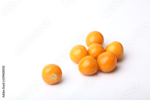 a group of blueberrycape gooseberry on white background