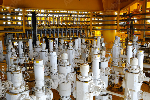 The wellhead of the raw industry oil and gas petroluem